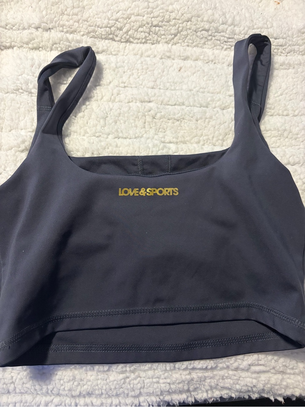 LOVE & SPORTS Black Sports Bra - Scoop Neck Support